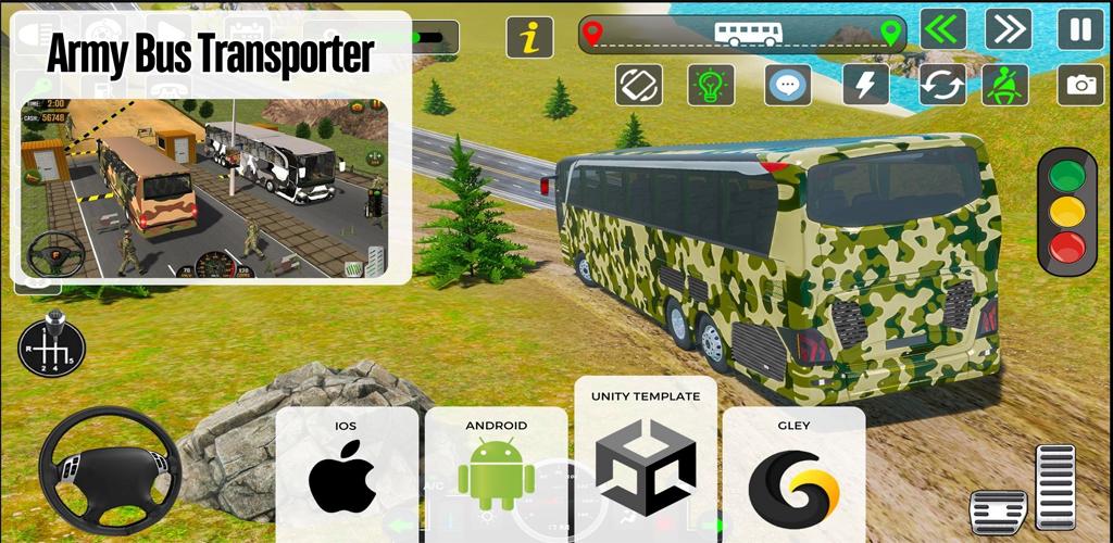 Army Bus Transporter Coach Fun simulation